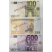 EURO 2001 . FIVE 5 - FIVE HUNDRED 500 EURO BANKNOTES . SPECIMEN